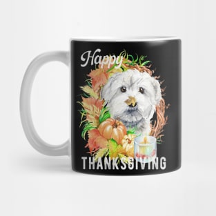 Maltese Dog Owner Thanksgiving Celebration Harvest Theme Mug